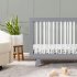 Hudson 3 In 1 Crib With Toddler Rail - Grey White