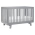 Hudson 3 In 1 Crib With Toddler Rail - Grey