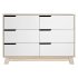 Hudson 6 Drawer Double Dresser - White Washed Natural