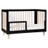 Lolly 3 In 1 Crib With Toddler Rail - Black / Washed Natural