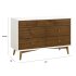 Palma 7 Drawer Double Dresser - Warm White / Natural Walnut