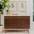 Palma 7 Drawer Double Dresser - Warm White / Natural Walnut