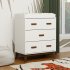Scoot 3 Drawer Changer Dresser - White / Natural Walnut