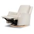 Crewe Recliner and Swivel Glider Ivory Boucle with Light Wood base