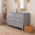 Kalani 6 Drawer Double Wide Dresser Grey