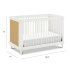 Marin with Cane 3 in 1 Convertible Crib - Warm White / Honey Cane