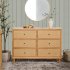 Marin with Cane 6 Drawer - Honey / Honey Cane