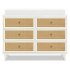 Marin with Cane 6 Drawer - Warm White and Honey Cane