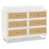 Marin with Cane 6 Drawer - Warm White and Honey Cane