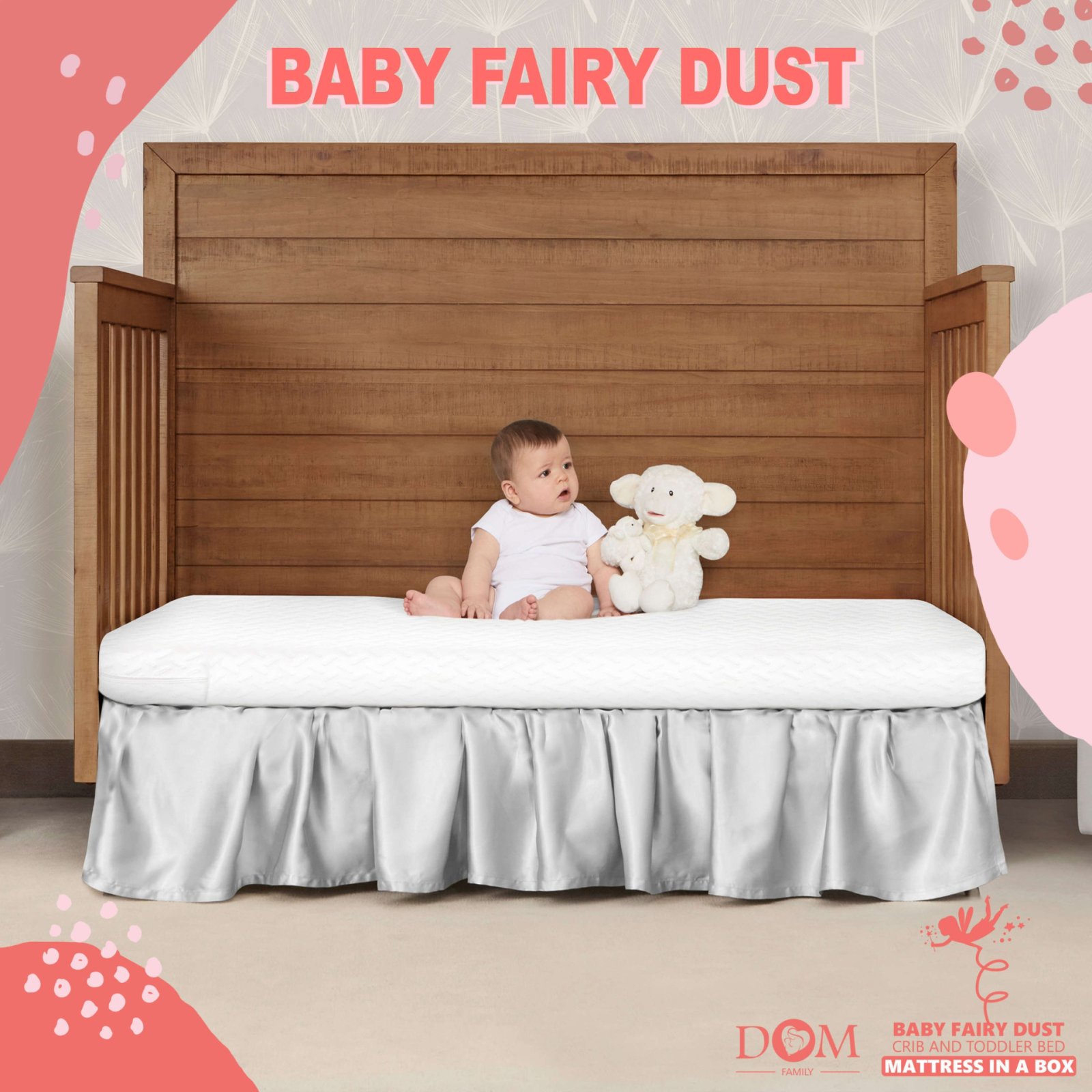 Baby Fairy Dust 5 inch Crib and Toddler Bed Mattress