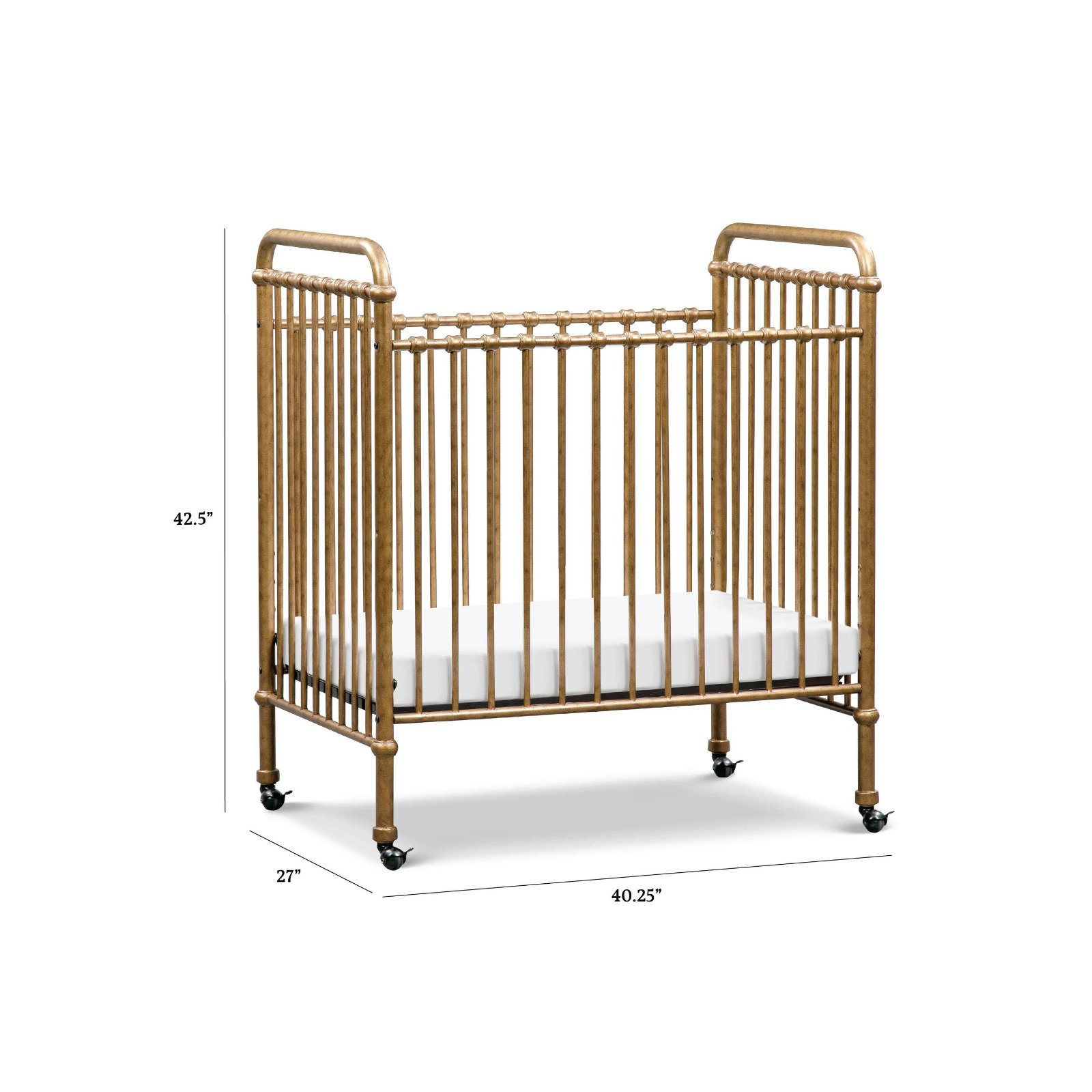 Abigail 3-in-1 Convertible Mini Crib Vintage Gold