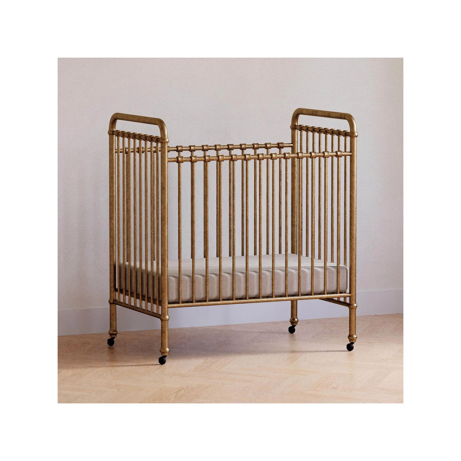Abigail 3-in-1 Convertible Mini Crib Vintage Gold