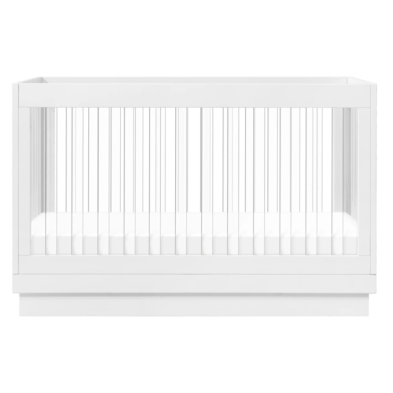 Harlow Acrylic 3 In 1 Crib With Toddler Rail - White