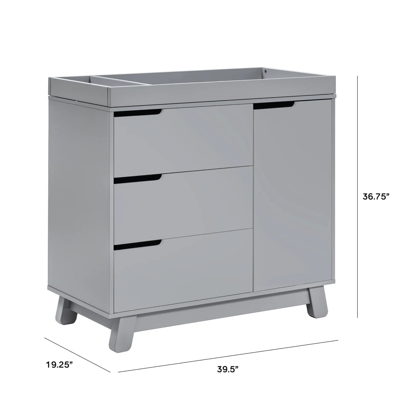 Hudson 3 Drawer Changer Dresser - Grey