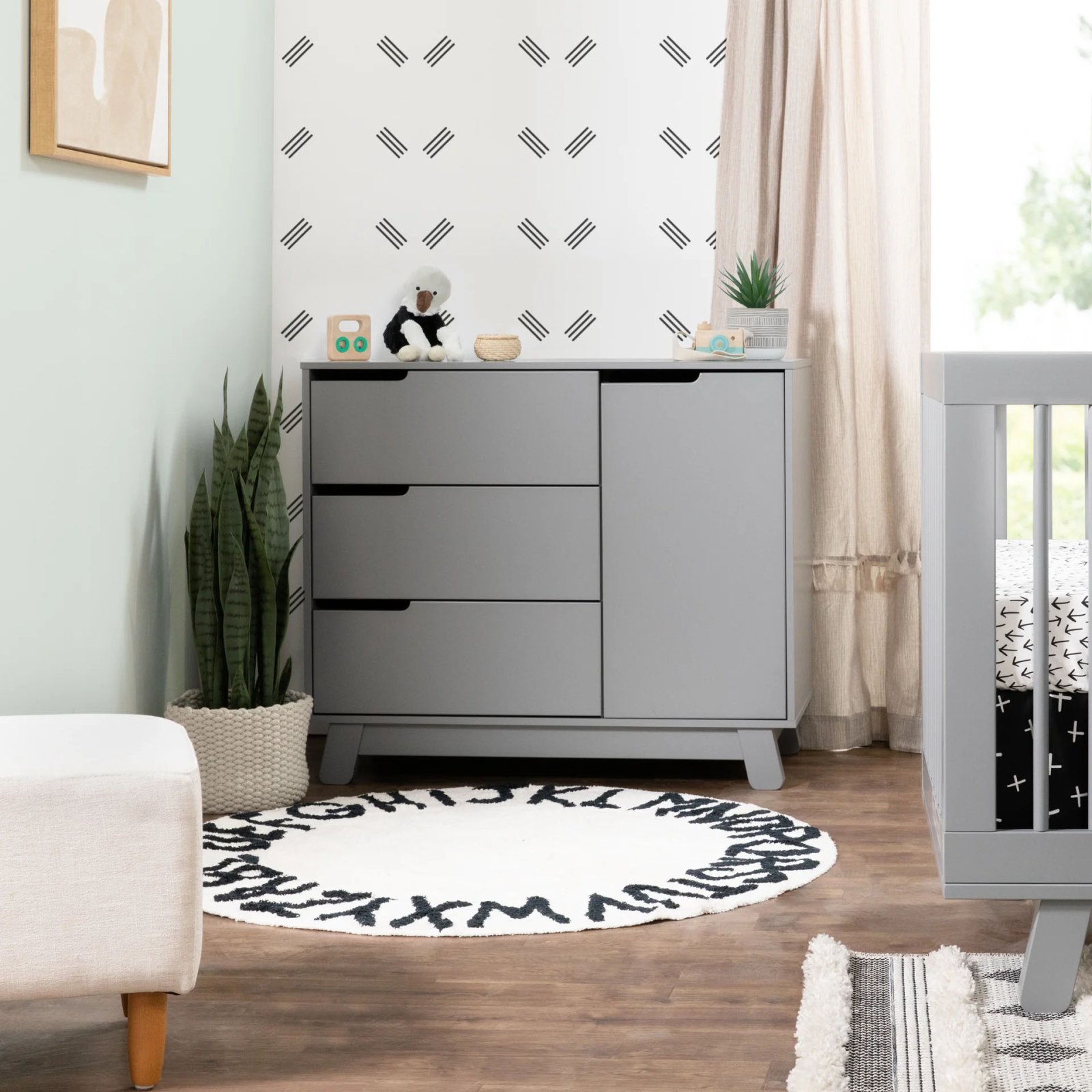 Hudson 3 Drawer Changer Dresser - Grey
