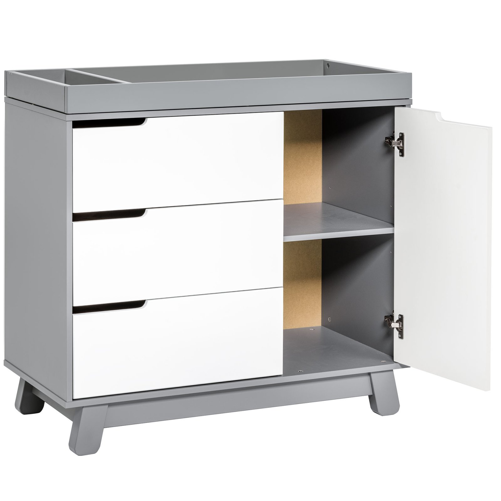 Hudson 3 Drawer Changer Dresser - Grey / White