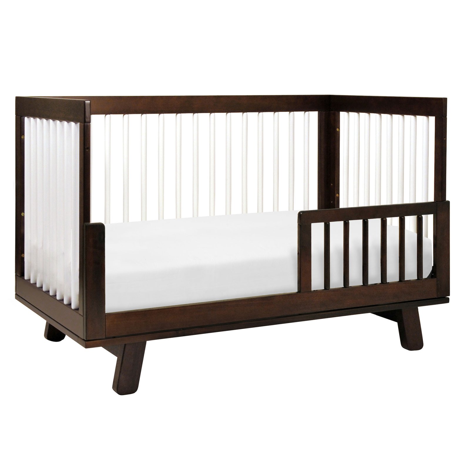 Hudson 3 In 1 Crib With Toddler Rail - Espresso / White