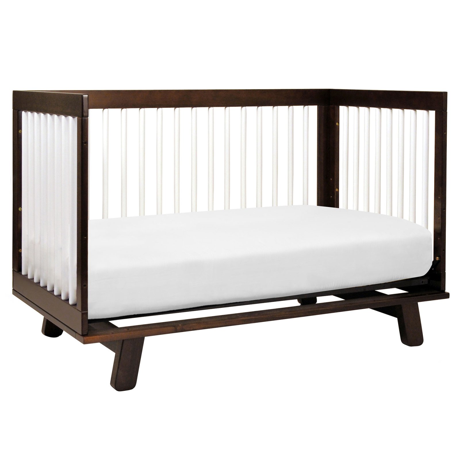 Hudson 3 In 1 Crib With Toddler Rail - Espresso / White