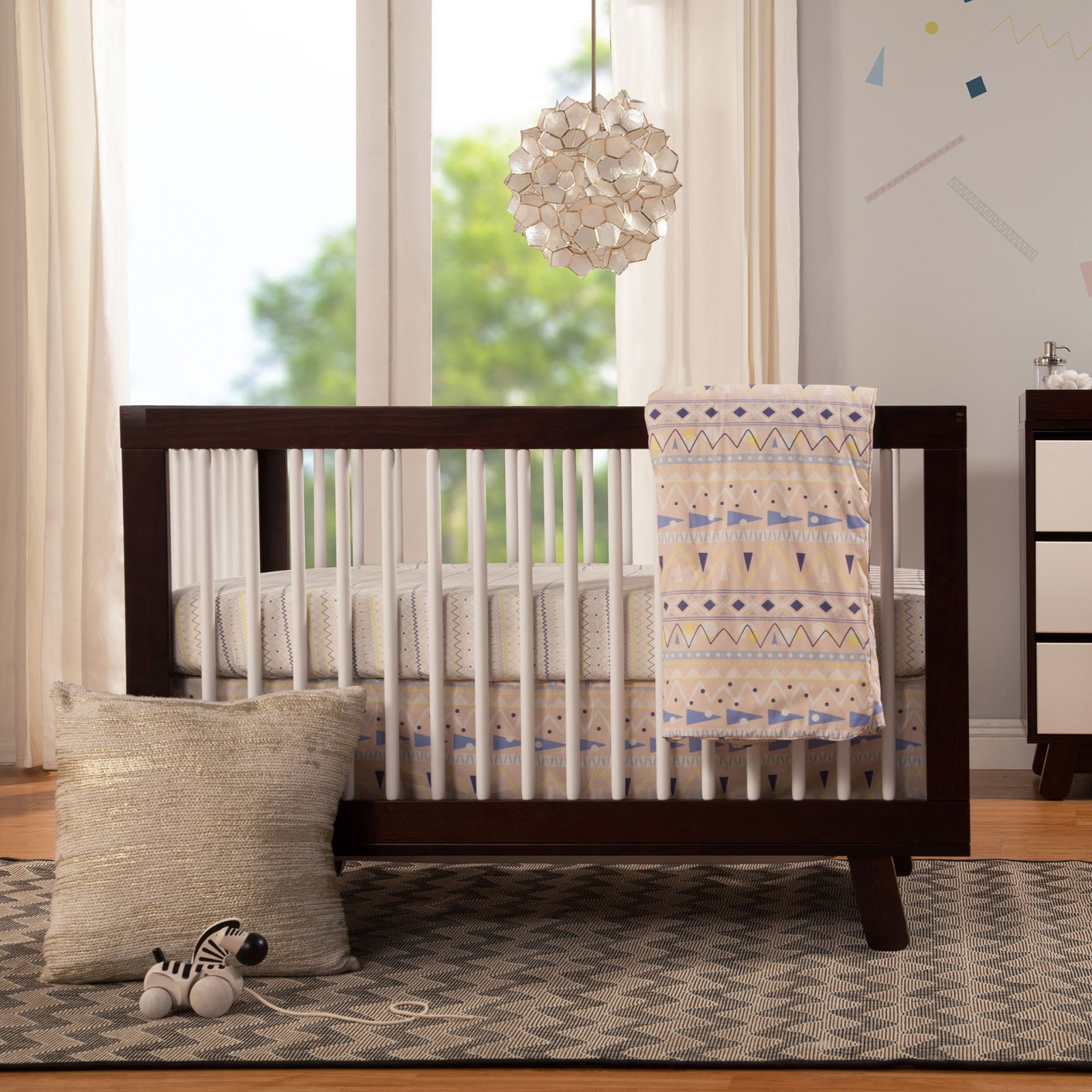 Hudson 3 In 1 Crib With Toddler Rail - Espresso / White