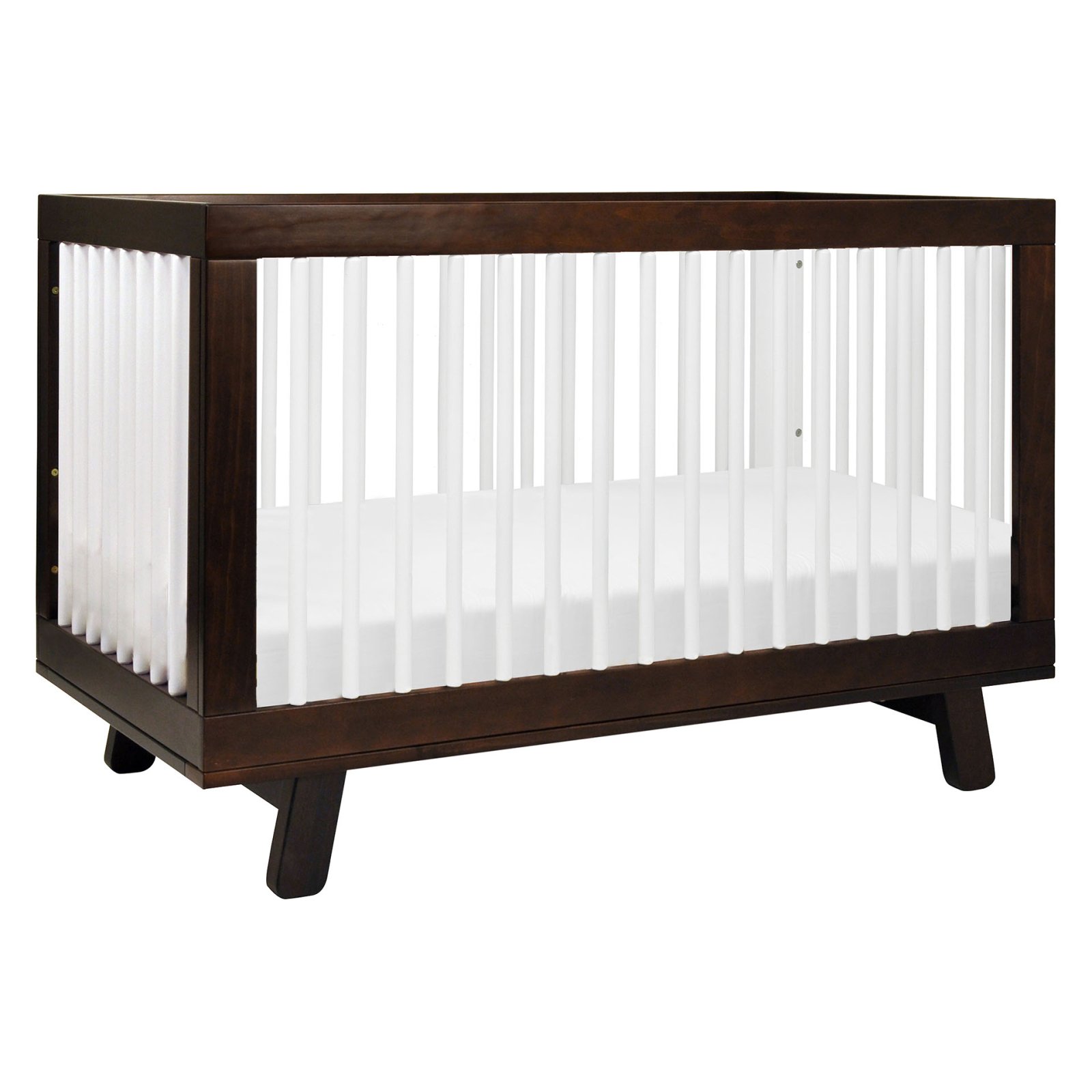 Hudson 3 In 1 Crib With Toddler Rail - Espresso / White