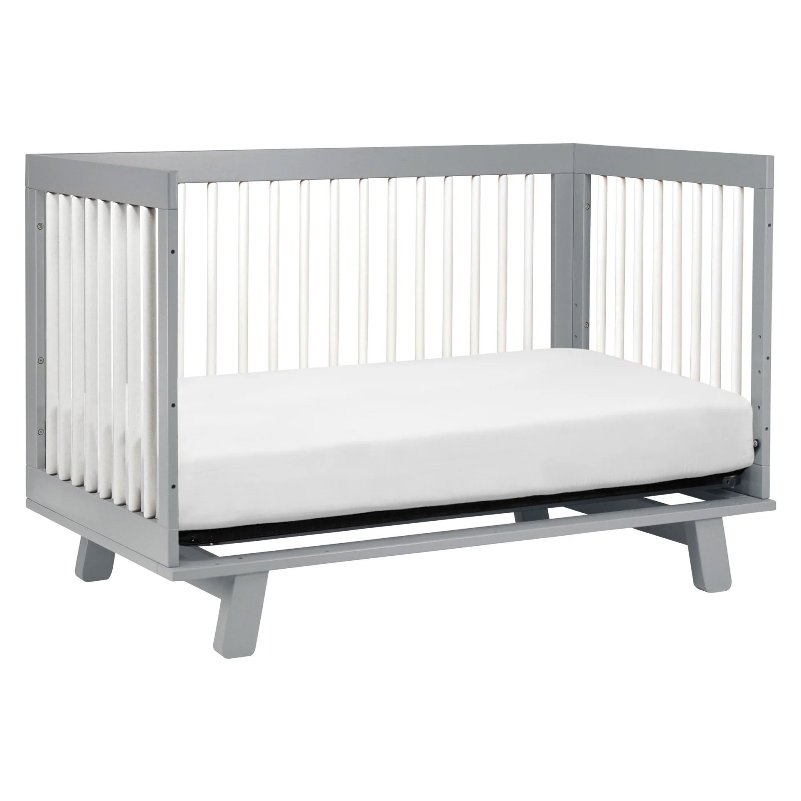 Hudson 3 In 1 Crib With Toddler Rail - Grey White