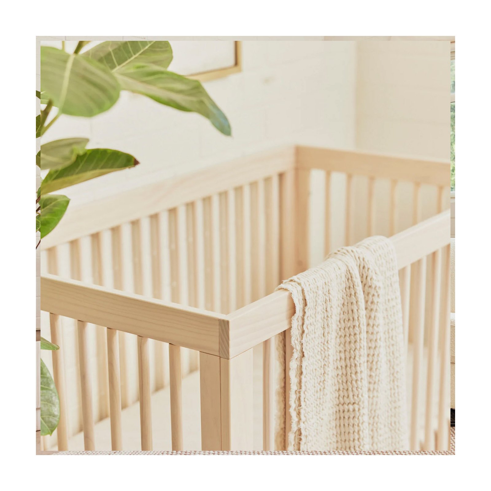Hudson 3 In 1 Crib With Toddler Rail - Washed Natural