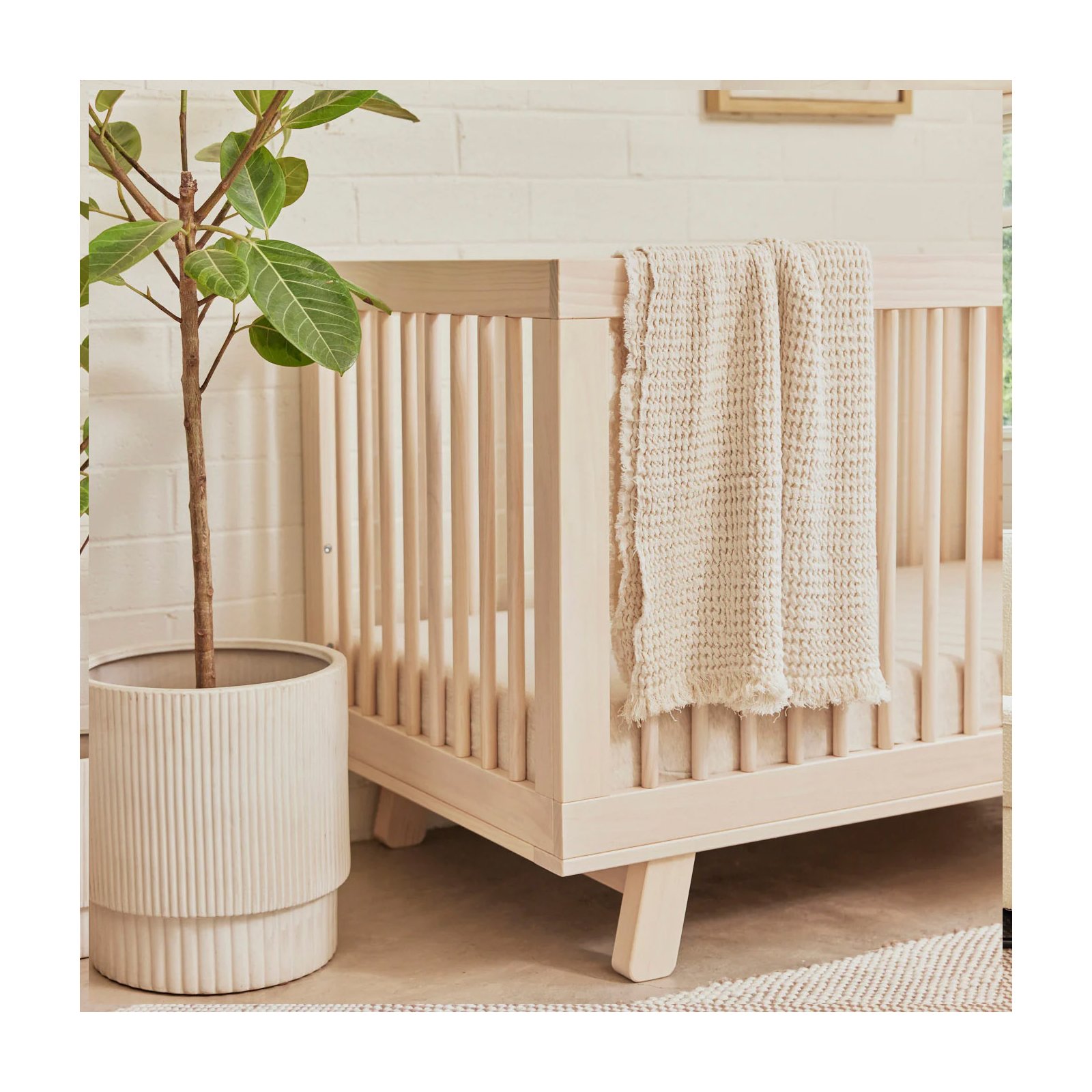 Hudson 3 In 1 Crib With Toddler Rail - Washed Natural
