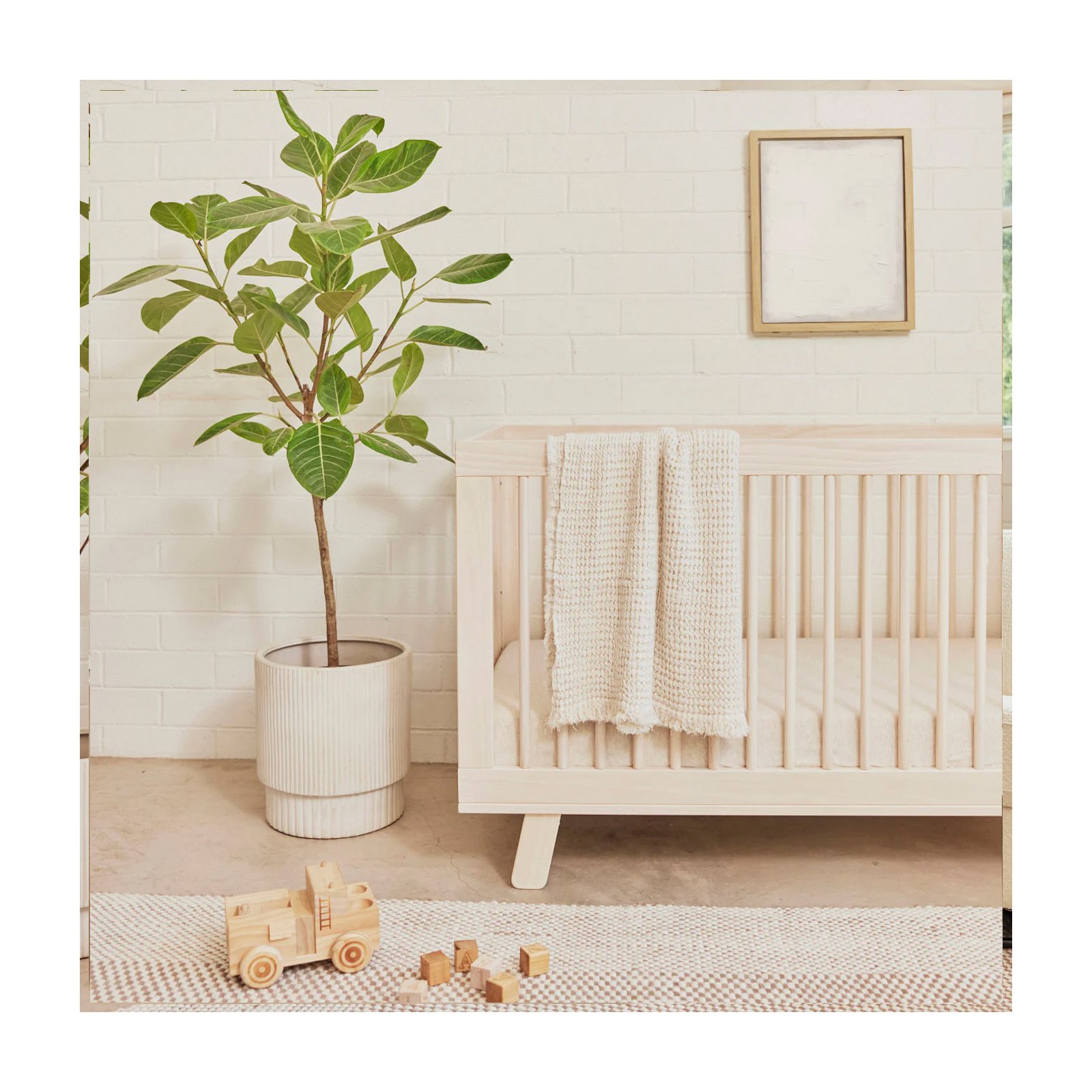 Hudson 3 In 1 Crib With Toddler Rail - Washed Natural