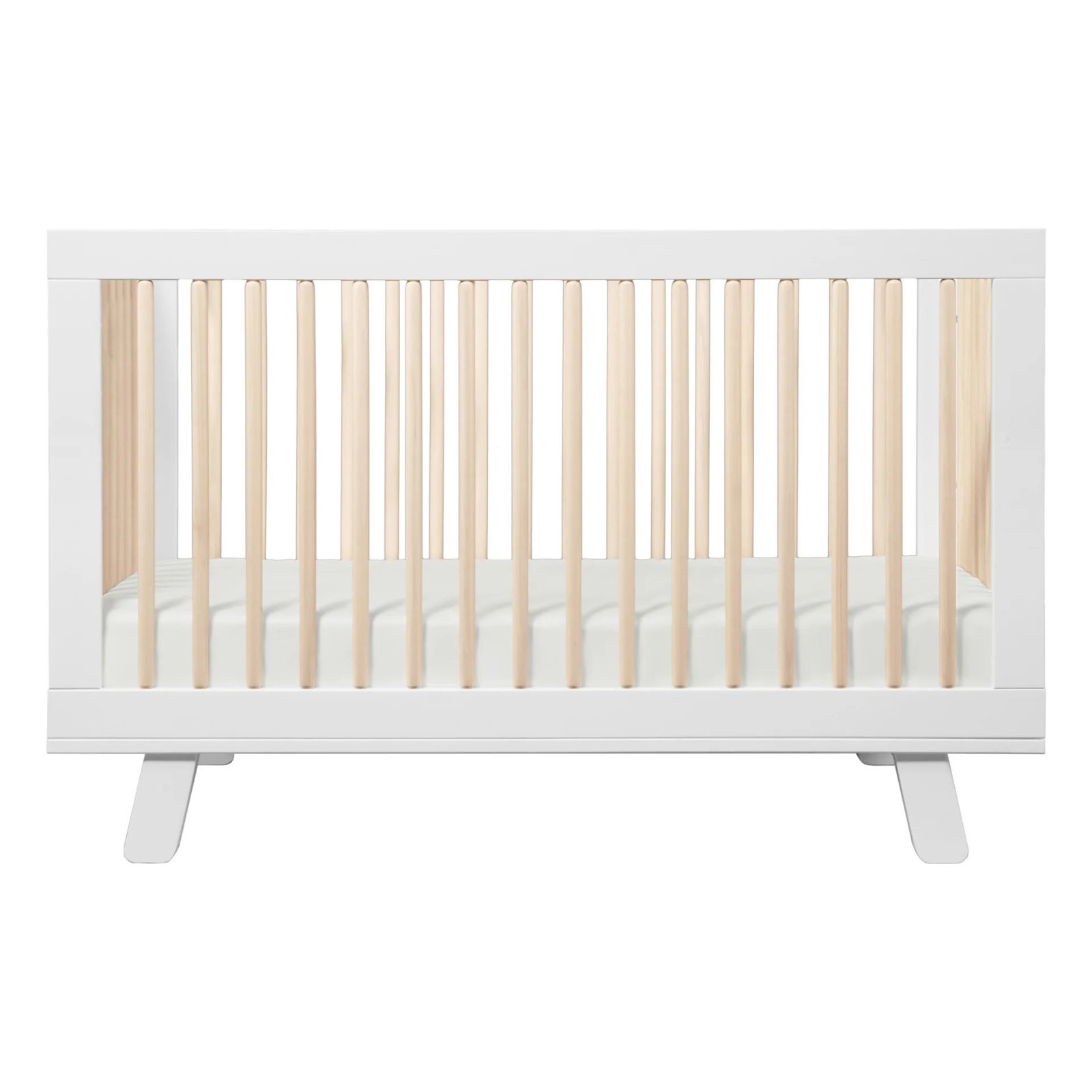 Hudson 3 In 1 Crib With Toddler Rail - White / Washed Natural