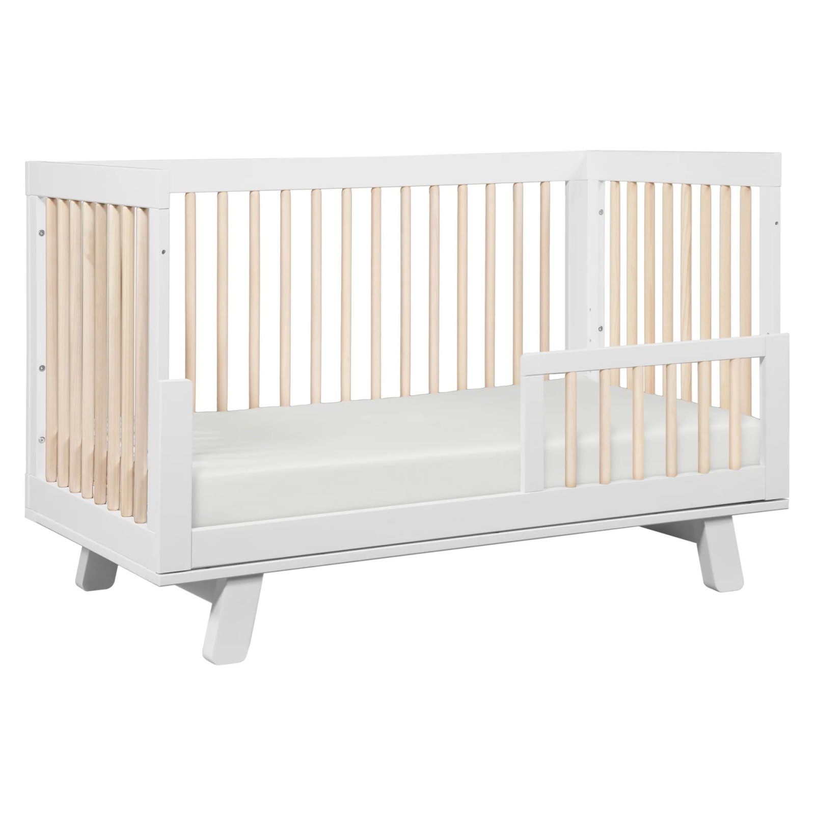 Hudson 3 In 1 Crib With Toddler Rail - White / Washed Natural