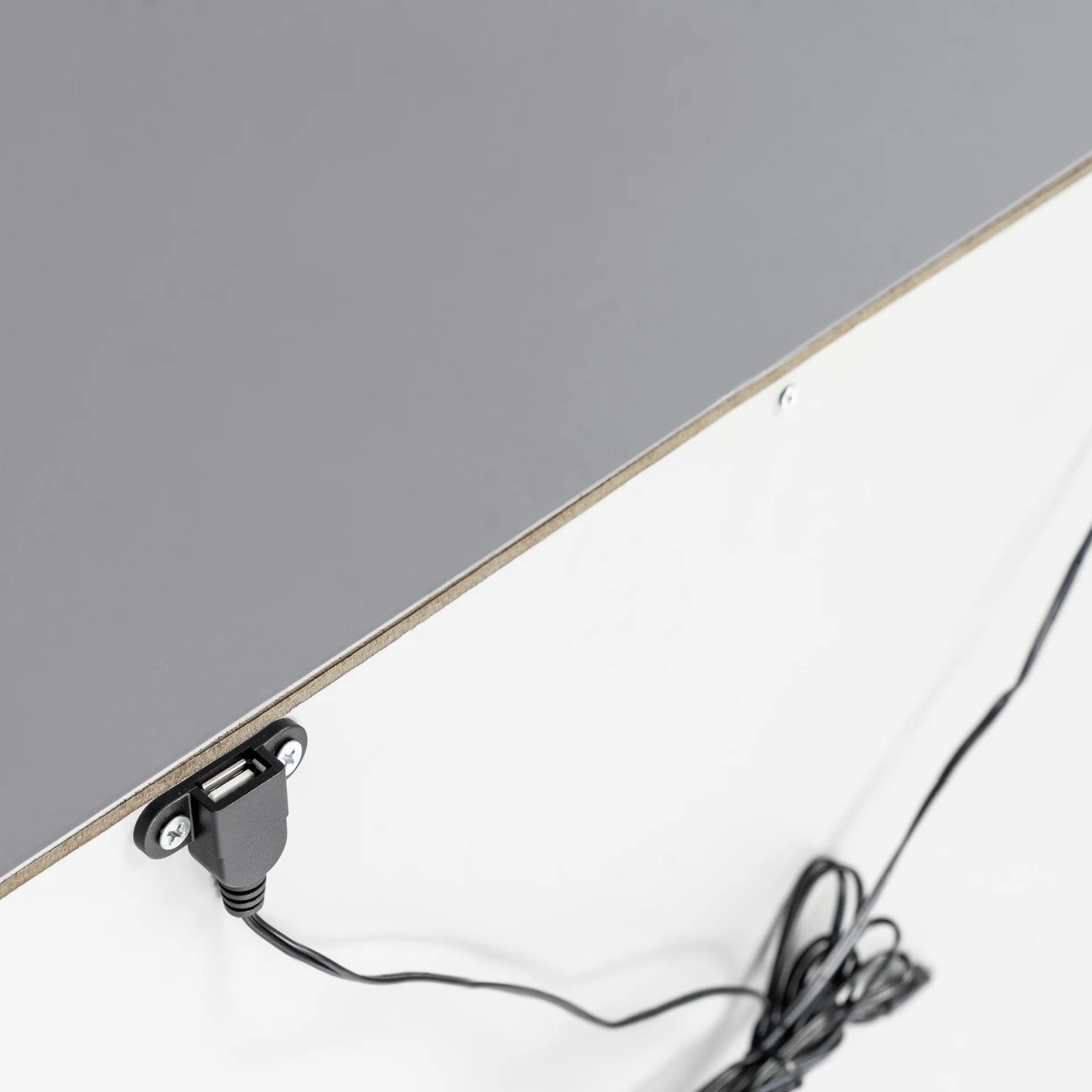 Hudson Nightstand With USB Port Grey White