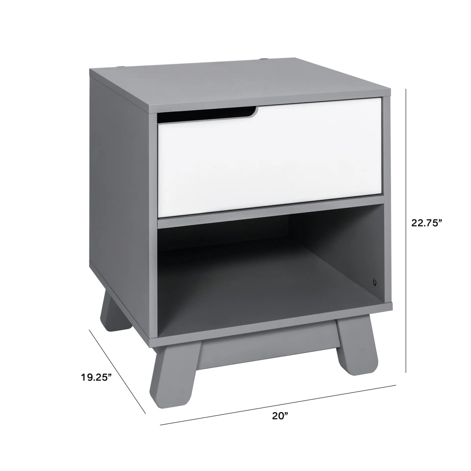 Hudson Nightstand With USB Port Grey White