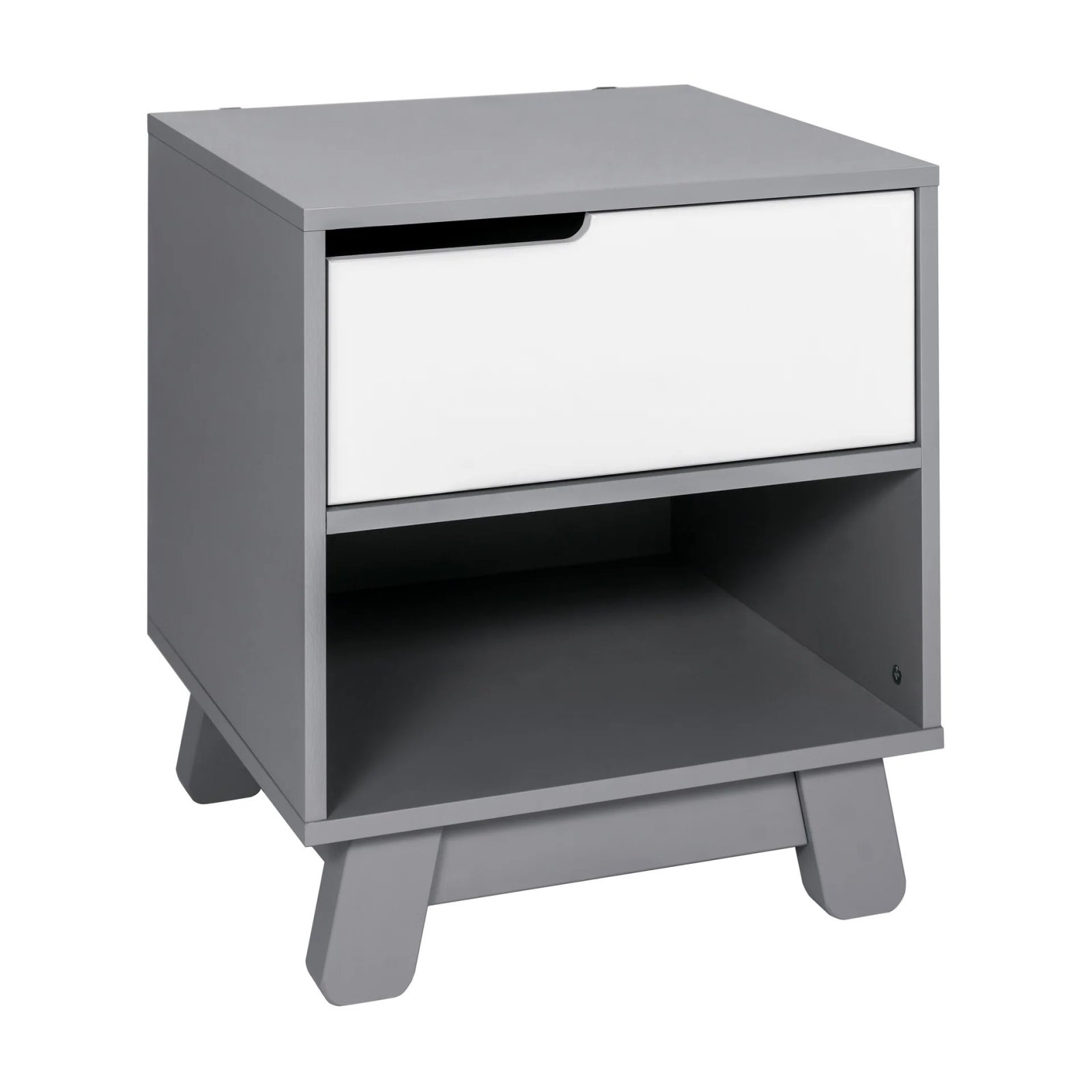 Hudson Nightstand With USB Port Grey White