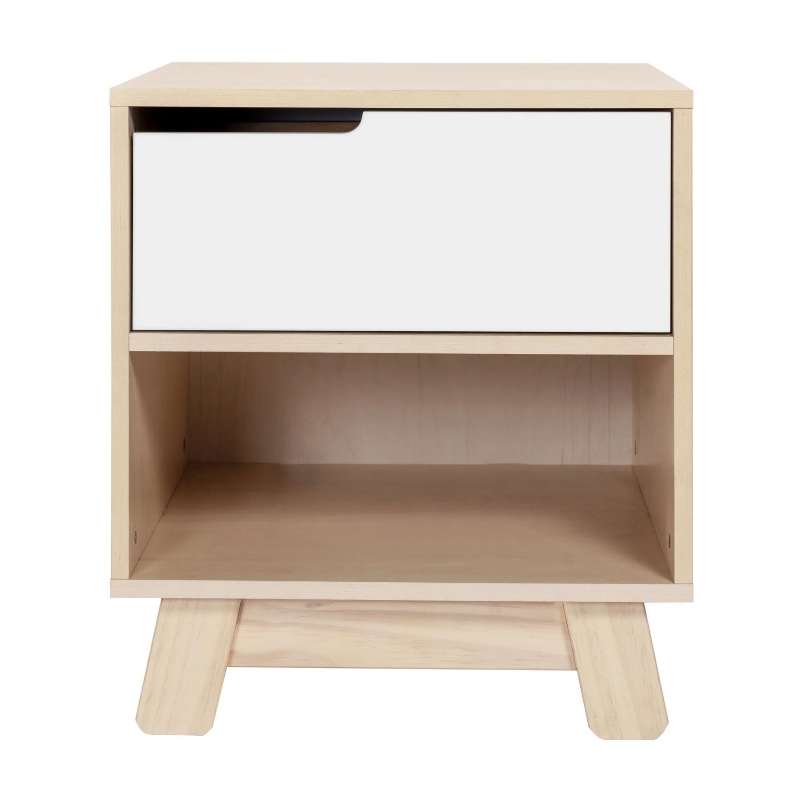 Hudson Nightstand With USB Port - White / Washed Natural