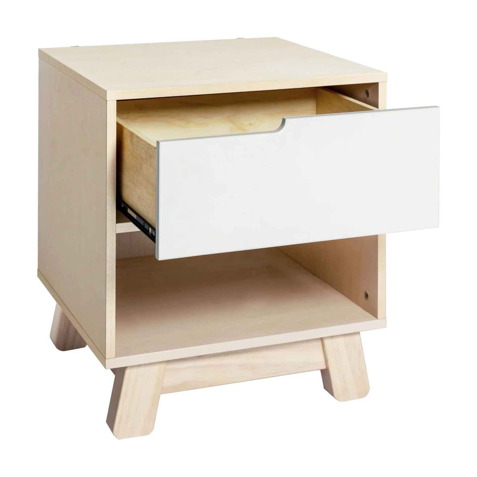 Hudson Nightstand With USB Port - White / Washed Natural