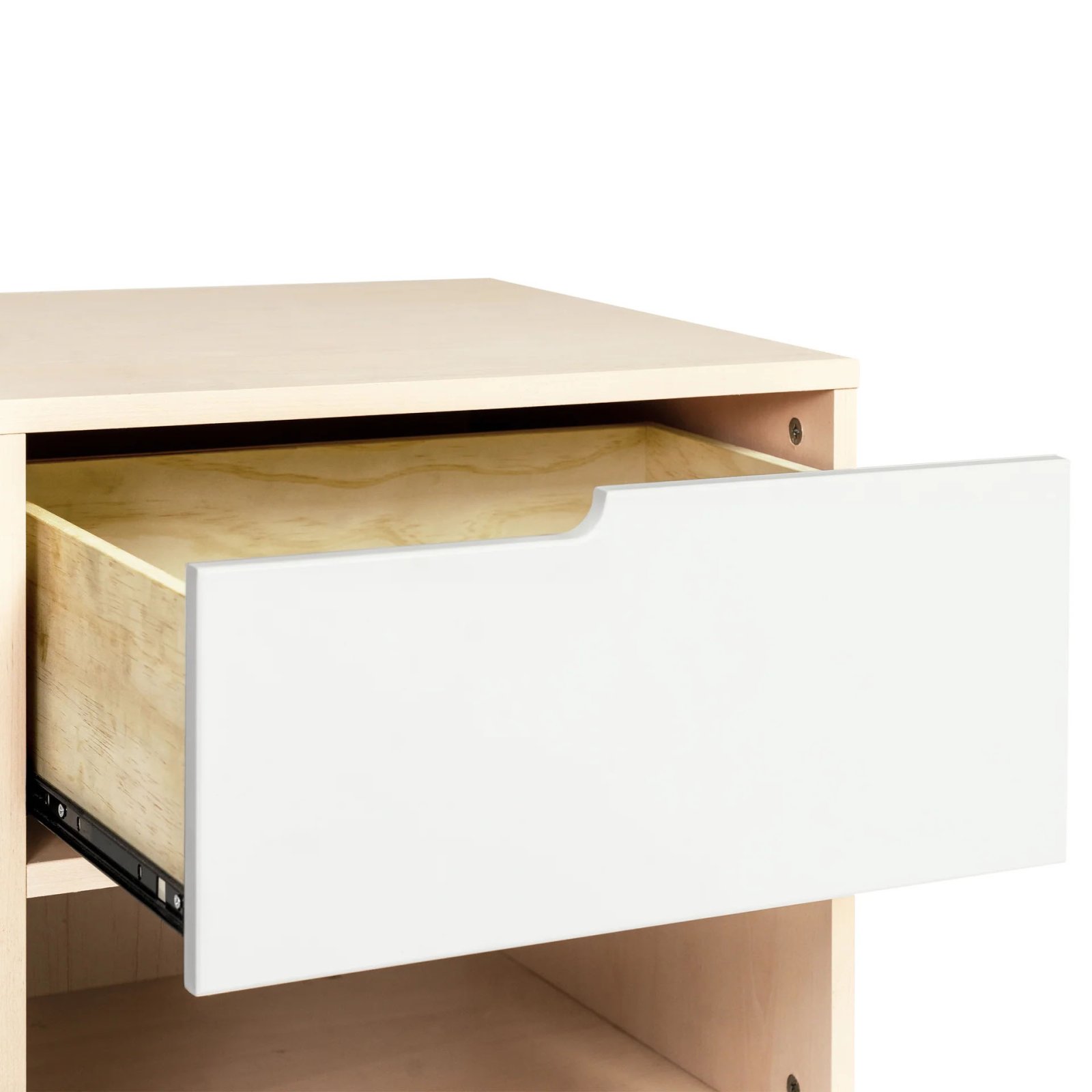 Hudson Nightstand With USB Port - White / Washed Natural