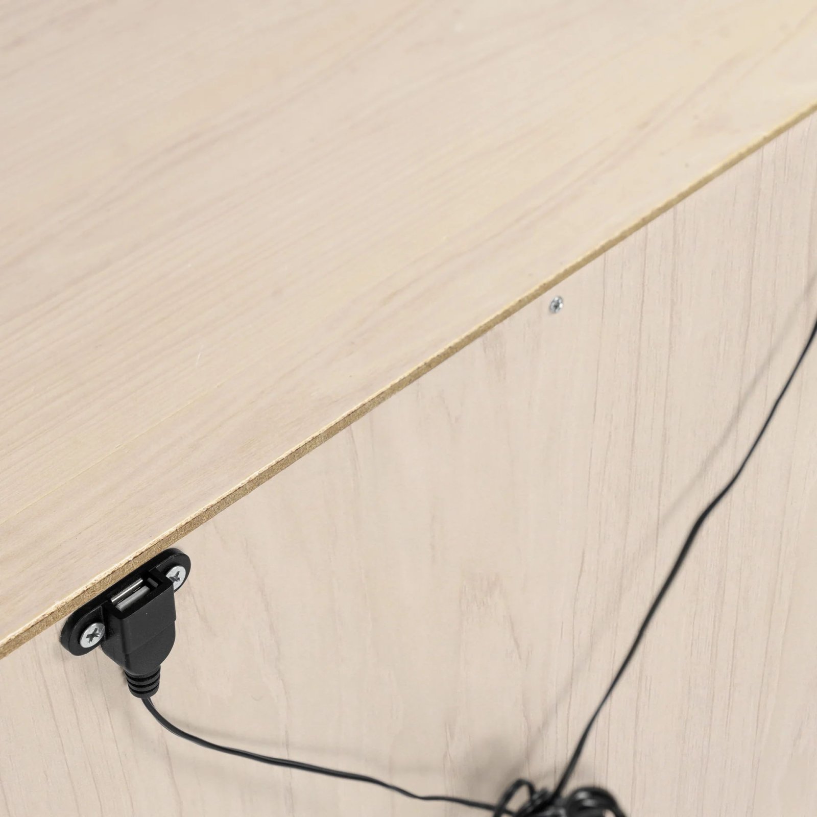 Hudson Nightstand With USB Port - White / Washed Natural