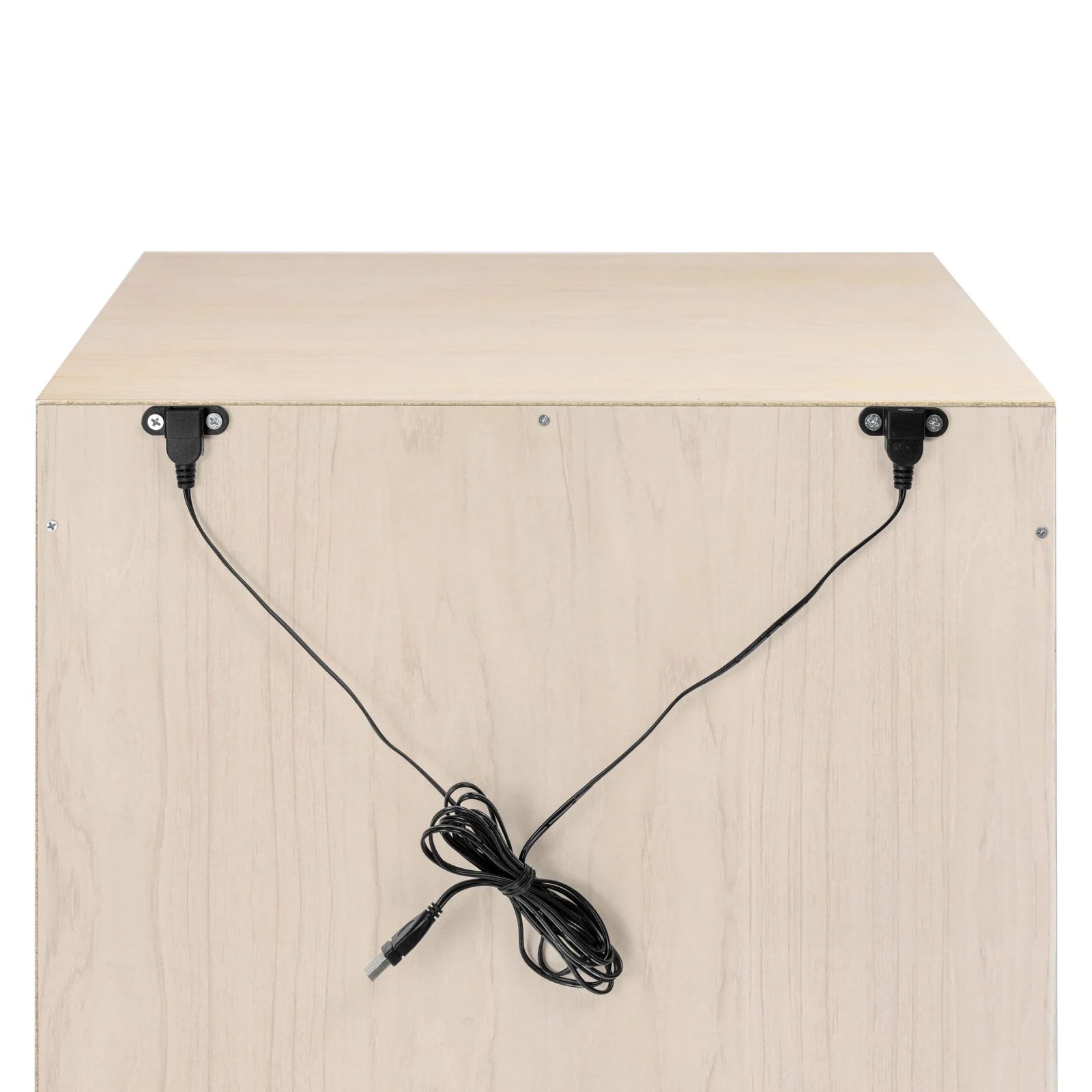 Hudson Nightstand With USB Port - White / Washed Natural