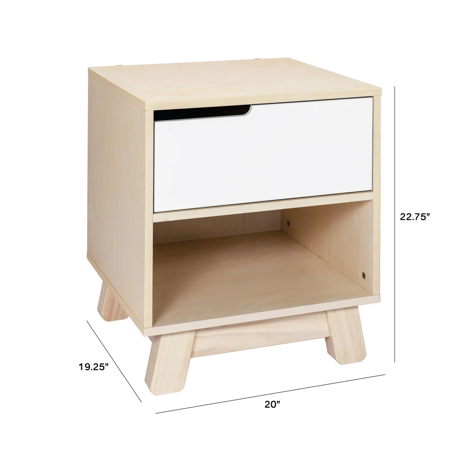 Hudson Nightstand With USB Port - White / Washed Natural