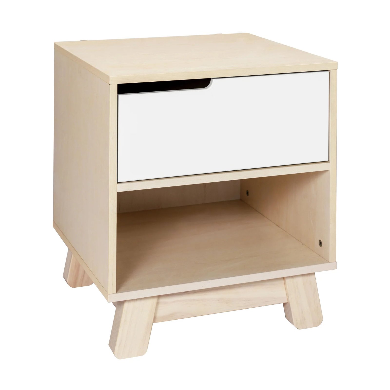 Hudson Nightstand With USB Port - White / Washed Natural
