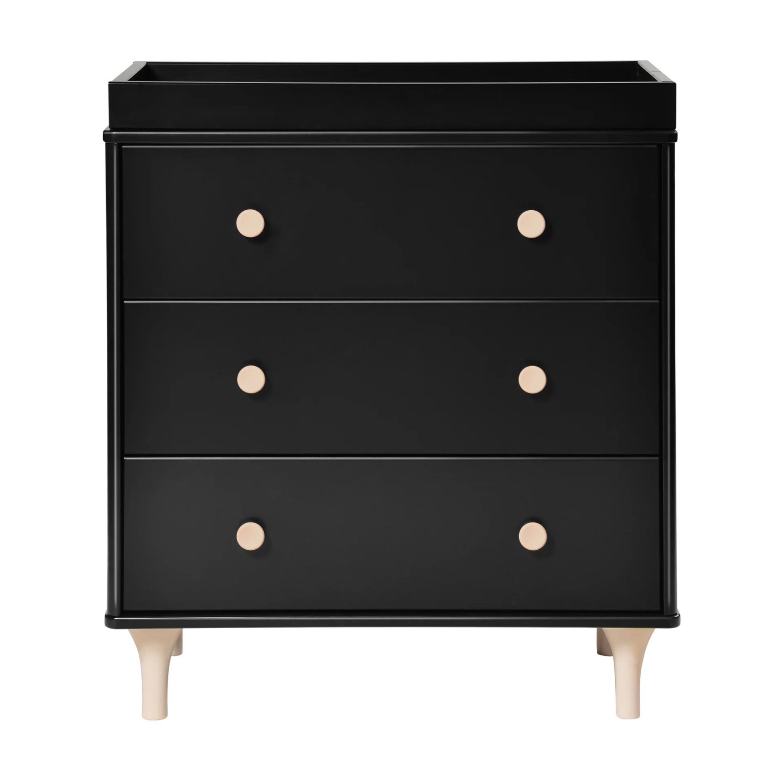 Lolly 3 Drawer Changer Dresser with Removable Changing Tray - Black / Washed Natural