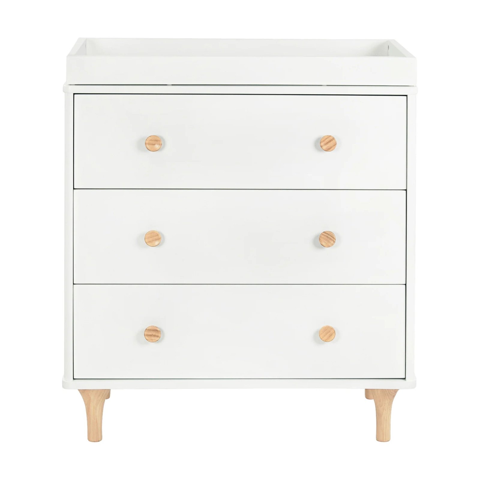 Lolly 3 Drawer Changer Dresser with Removable Changing Tray - White / Natural