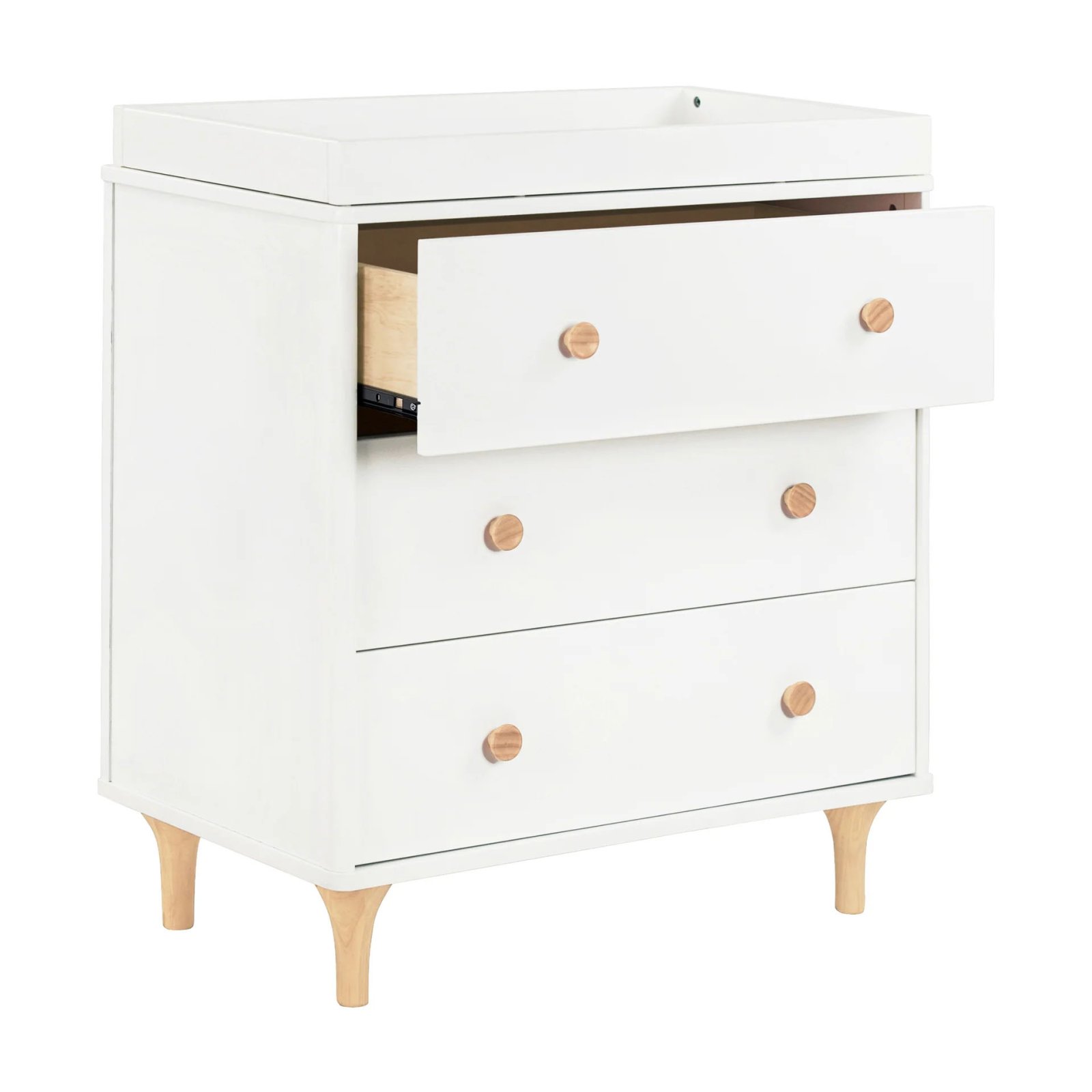 Lolly 3 Drawer Changer Dresser with Removable Changing Tray - White / Natural