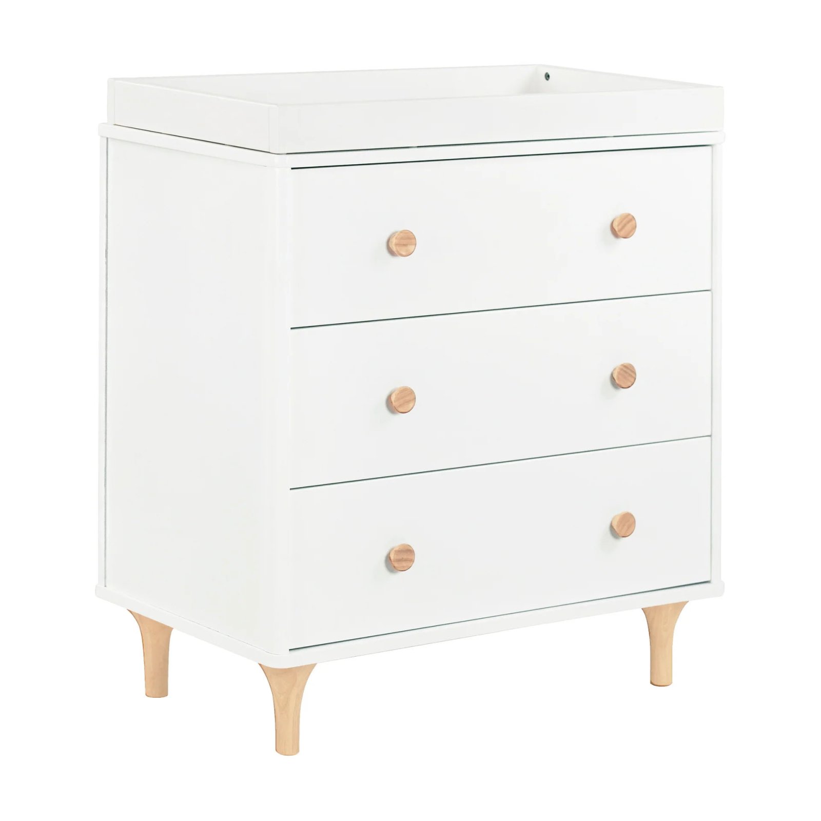 Lolly 3 Drawer Changer Dresser with Removable Changing Tray - White / Natural