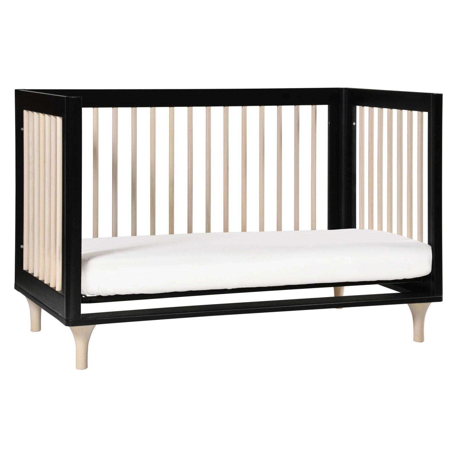 Lolly 3 In 1 Crib With Toddler Rail - Black / Washed Natural