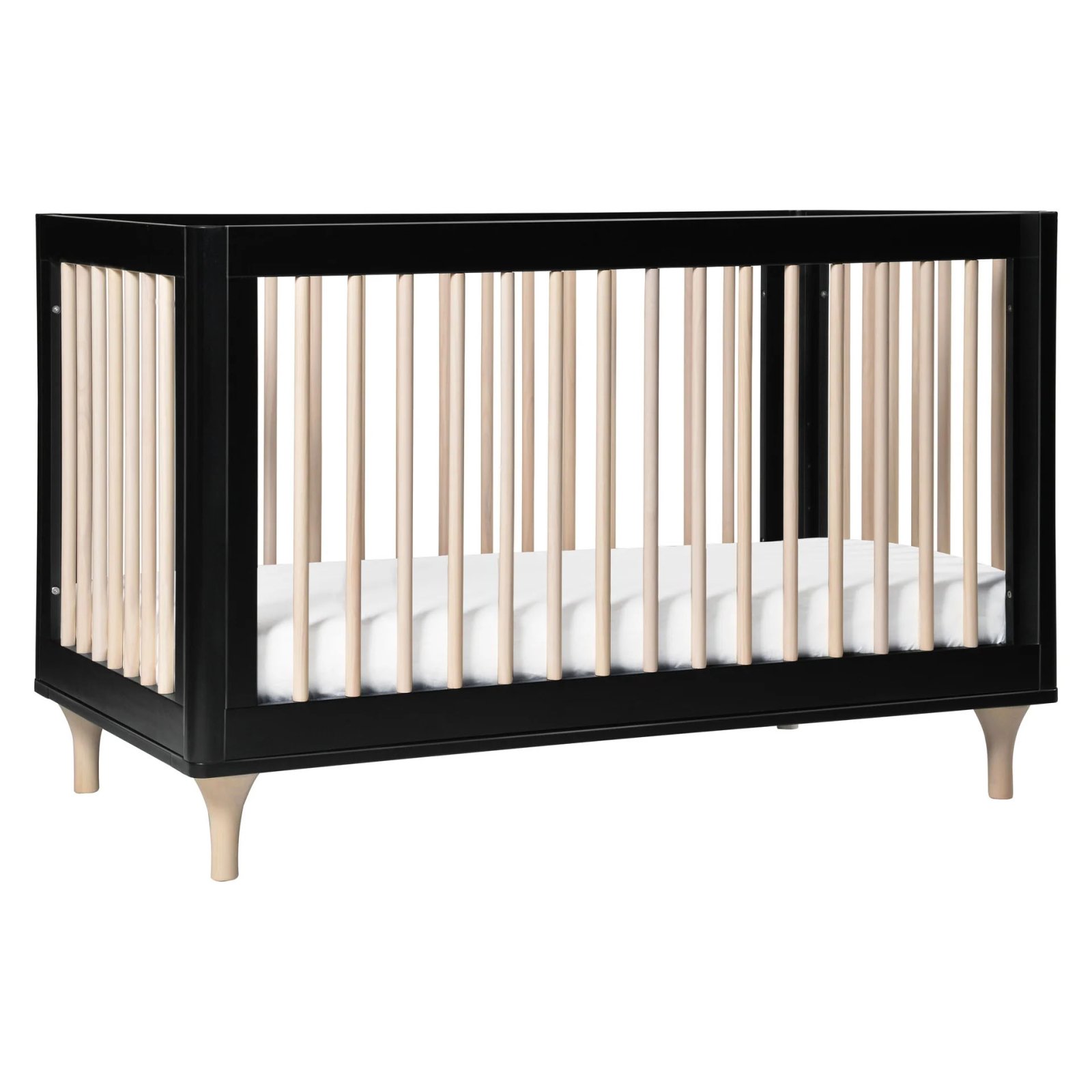 Lolly 3 In 1 Crib With Toddler Rail - Black / Washed Natural
