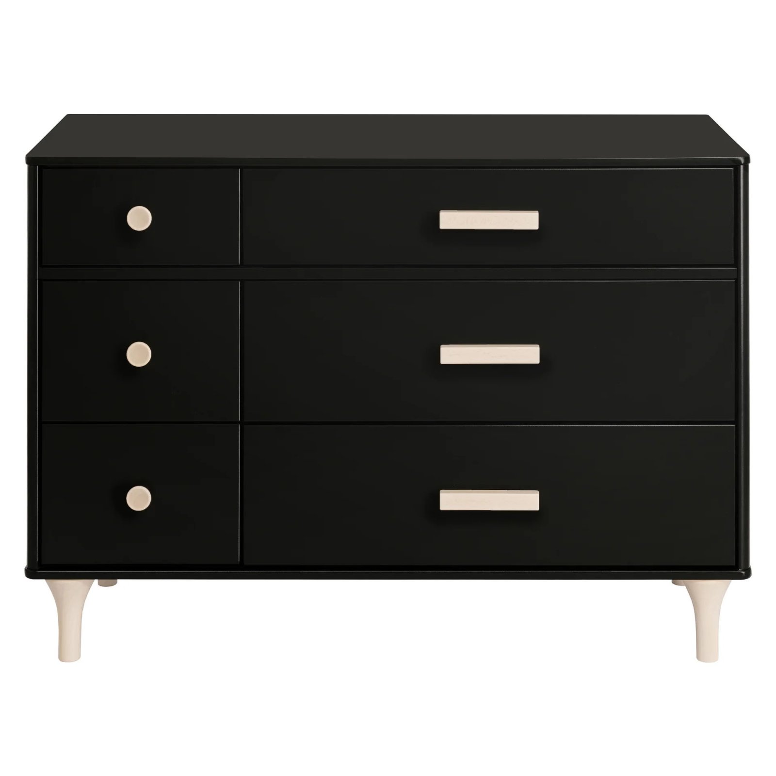 Lolly 6 Drawer Double Dresser - Black / Washed Natural