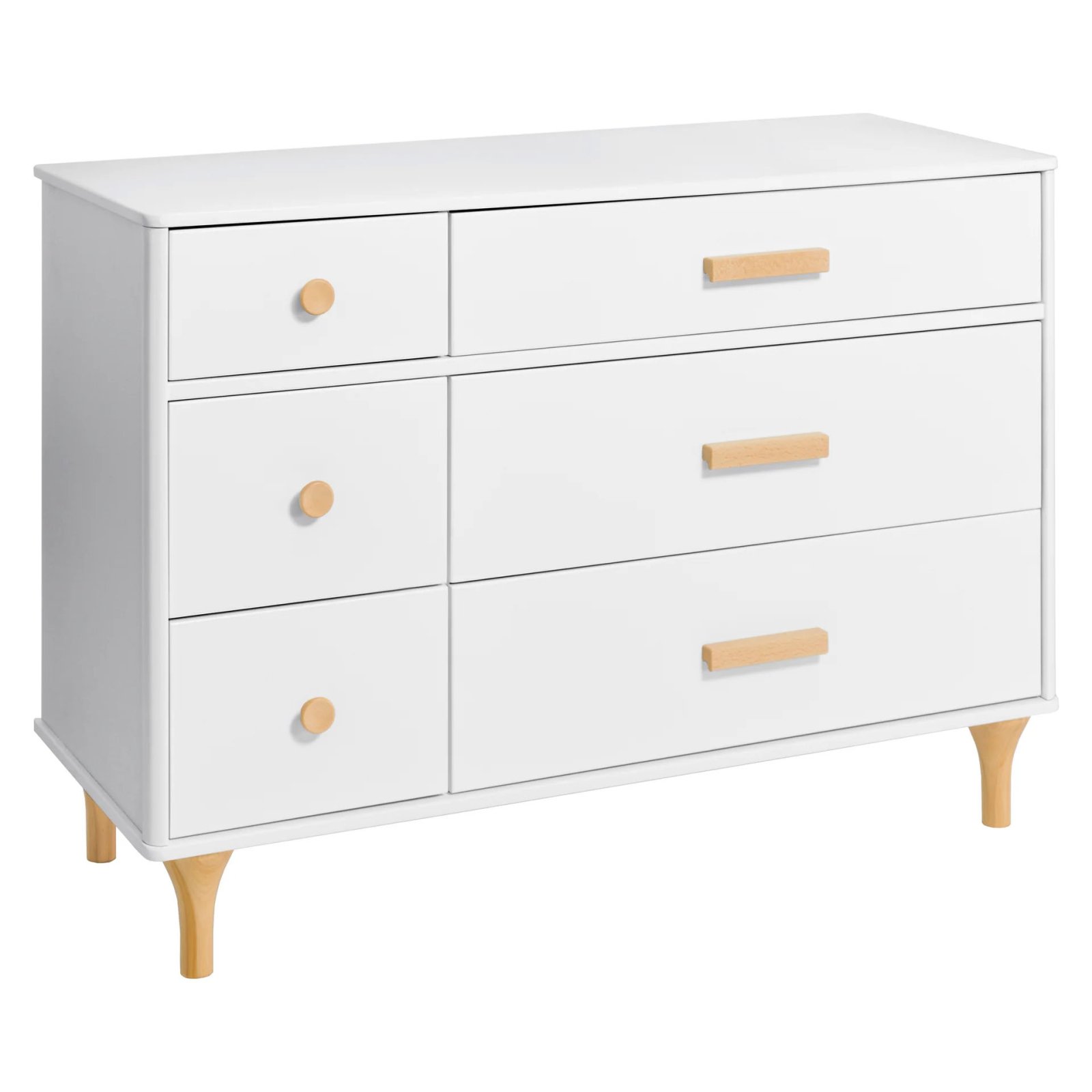Lolly 6 Drawer Double Dresser - White / Natural