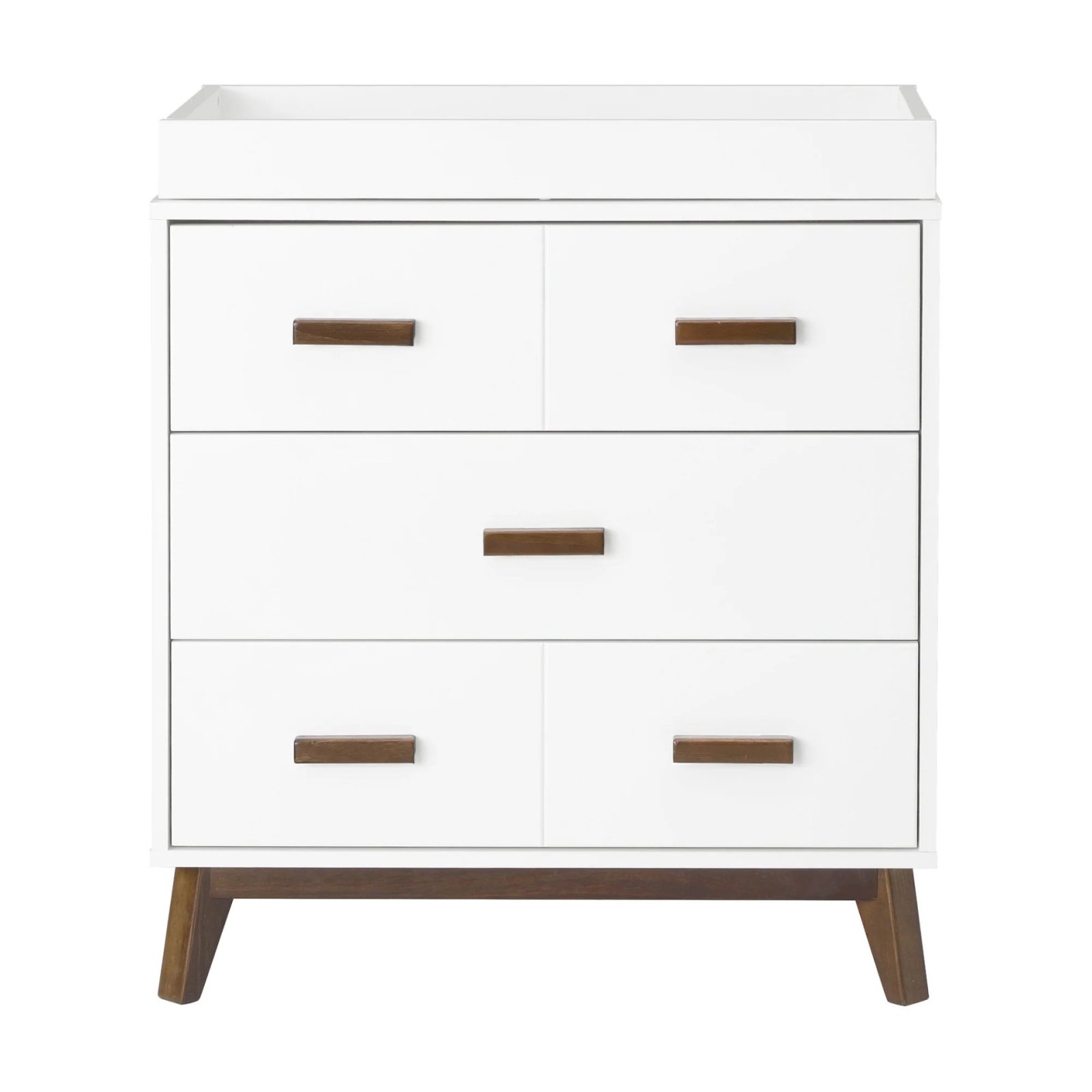 Scoot 3 Drawer Changer Dresser - White / Natural Walnut