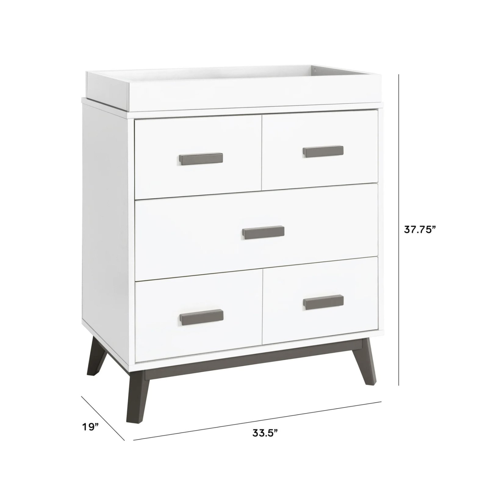 Scoot 3 Drawer Changer Dresser - Slate / White
